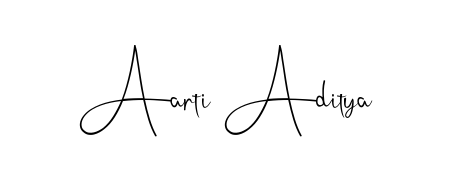 Make your name Aarti Aditya memorable on every contract using Andilay-7BmLP autograph style. Instant transparent background export available. Aarti Aditya signature style 4 images and pictures png