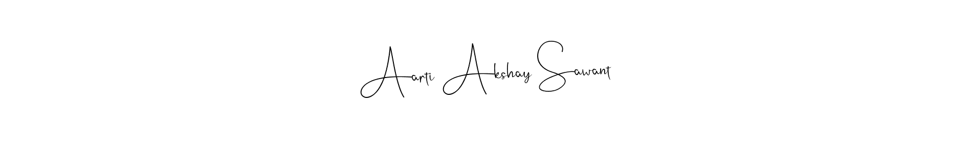 The best way (Andilay-7BmLP) to make a short signature is to pick only two or three words in your name. The name Aarti Akshay Sawant include a total of six letters. For converting this name. Aarti Akshay Sawant signature style 4 images and pictures png