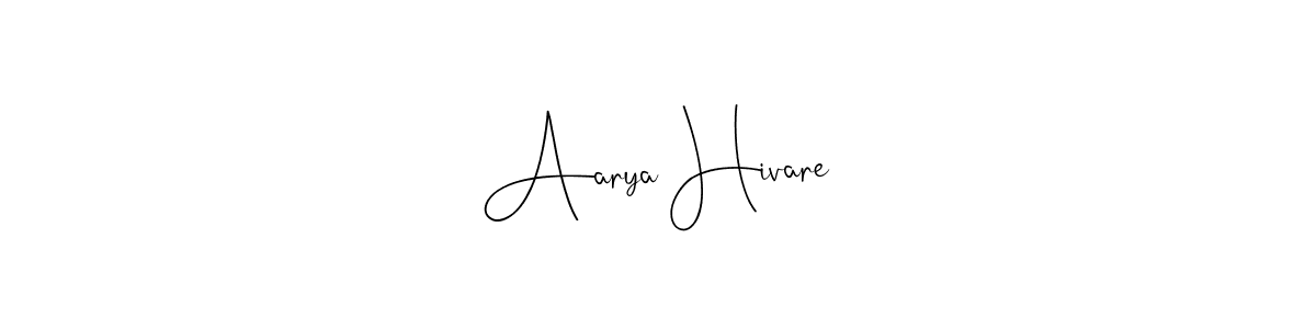 if you are searching for the best signature style for your name Aarya Hivare. so please give up your signature search. here we have designed multiple signature styles  using Andilay-7BmLP. Aarya Hivare signature style 4 images and pictures png