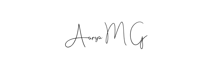 Aarya M G stylish signature style. Best Handwritten Sign (Andilay-7BmLP) for my name. Handwritten Signature Collection Ideas for my name Aarya M G. Aarya M G signature style 4 images and pictures png