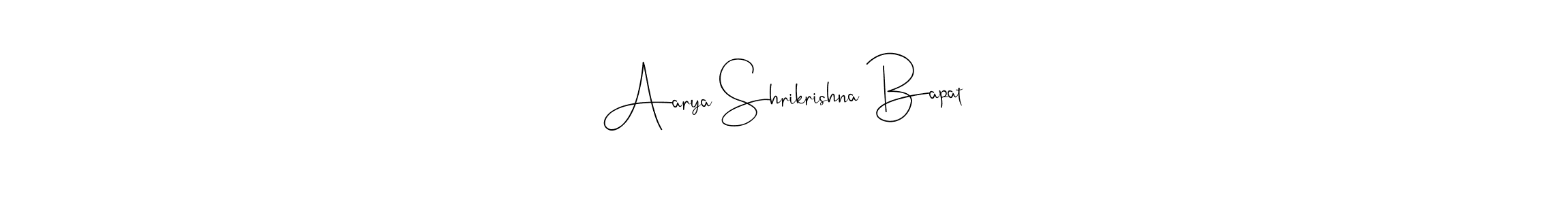 How to make Aarya Shrikrishna Bapat name signature. Use Andilay-7BmLP style for creating short signs online. This is the latest handwritten sign. Aarya Shrikrishna Bapat signature style 4 images and pictures png