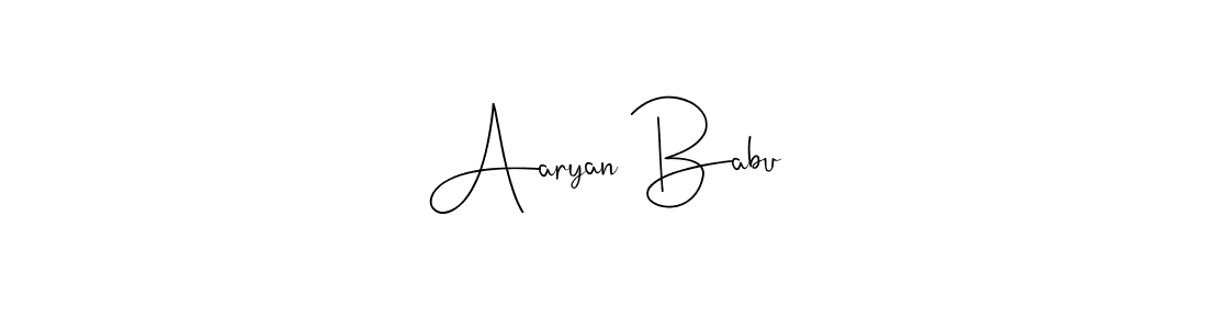 Also we have Aaryan Babu name is the best signature style. Create professional handwritten signature collection using Andilay-7BmLP autograph style. Aaryan Babu signature style 4 images and pictures png