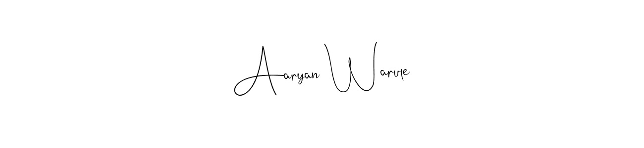 The best way (Andilay-7BmLP) to make a short signature is to pick only two or three words in your name. The name Aaryan Warule include a total of six letters. For converting this name. Aaryan Warule signature style 4 images and pictures png