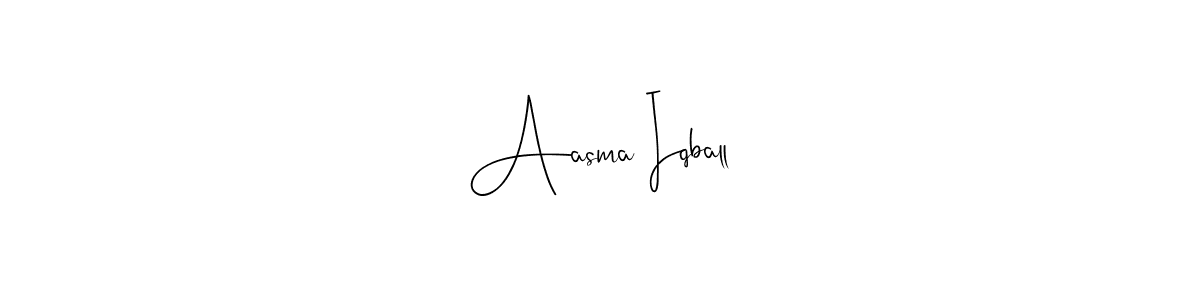 Make a beautiful signature design for name Aasma Iqball. Use this online signature maker to create a handwritten signature for free. Aasma Iqball signature style 4 images and pictures png