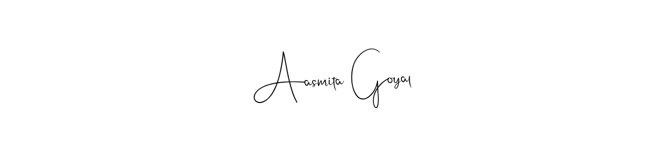 This is the best signature style for the Aasmita Goyal name. Also you like these signature font (Andilay-7BmLP). Mix name signature. Aasmita Goyal signature style 4 images and pictures png