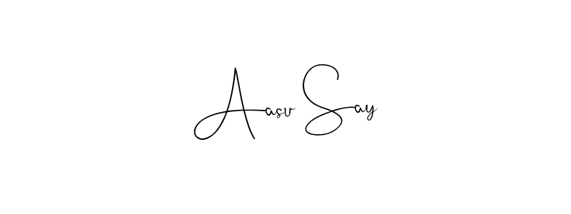 Also You can easily find your signature by using the search form. We will create Aasu Say name handwritten signature images for you free of cost using Andilay-7BmLP sign style. Aasu Say signature style 4 images and pictures png