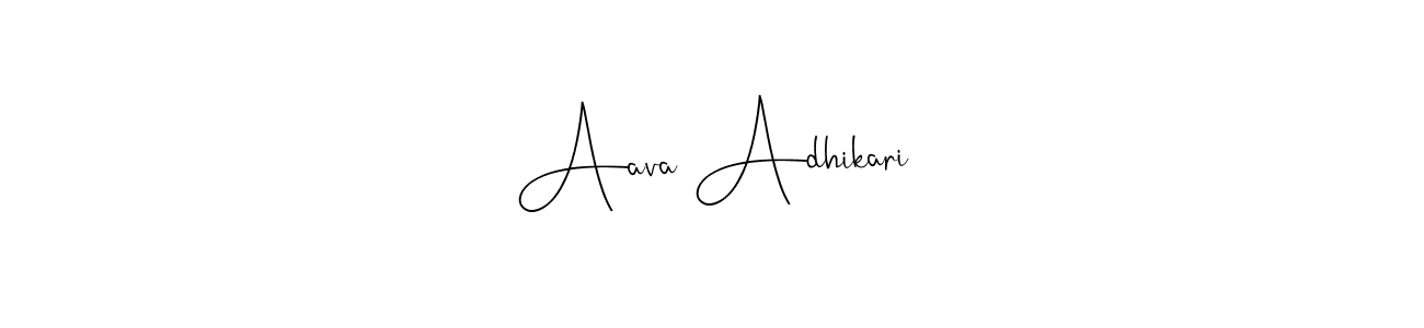 How to make Aava Adhikari signature? Andilay-7BmLP is a professional autograph style. Create handwritten signature for Aava Adhikari name. Aava Adhikari signature style 4 images and pictures png