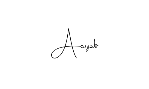 How to make Aayab name signature. Use Andilay-7BmLP style for creating short signs online. This is the latest handwritten sign. Aayab signature style 4 images and pictures png