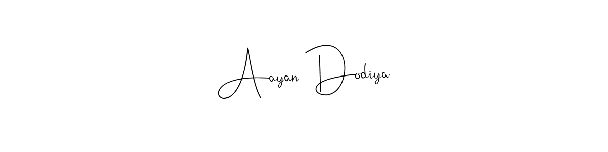 Also You can easily find your signature by using the search form. We will create Aayan Dodiya name handwritten signature images for you free of cost using Andilay-7BmLP sign style. Aayan Dodiya signature style 4 images and pictures png