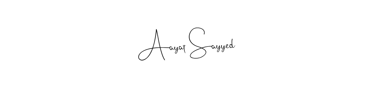 if you are searching for the best signature style for your name Aayat Sayyed. so please give up your signature search. here we have designed multiple signature styles  using Andilay-7BmLP. Aayat Sayyed signature style 4 images and pictures png