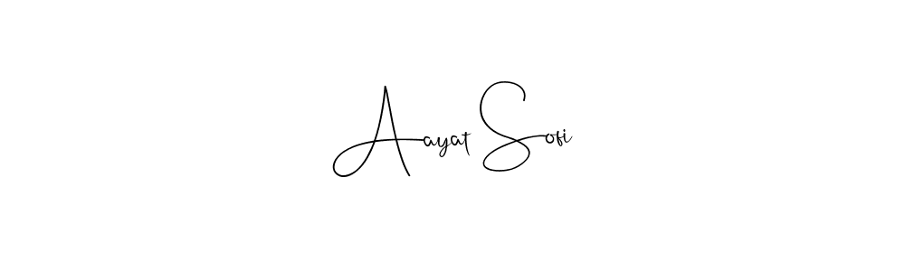 if you are searching for the best signature style for your name Aayat Sofi. so please give up your signature search. here we have designed multiple signature styles  using Andilay-7BmLP. Aayat Sofi signature style 4 images and pictures png