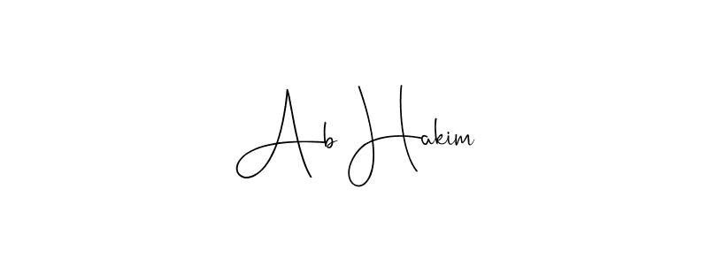 How to make Ab Hakim name signature. Use Andilay-7BmLP style for creating short signs online. This is the latest handwritten sign. Ab Hakim signature style 4 images and pictures png