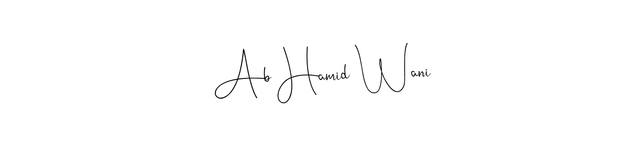 The best way (Andilay-7BmLP) to make a short signature is to pick only two or three words in your name. The name Ab Hamid Wani include a total of six letters. For converting this name. Ab Hamid Wani signature style 4 images and pictures png