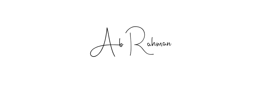 The best way (Andilay-7BmLP) to make a short signature is to pick only two or three words in your name. The name Ab Rahman include a total of six letters. For converting this name. Ab Rahman signature style 4 images and pictures png