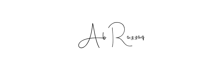 Andilay-7BmLP is a professional signature style that is perfect for those who want to add a touch of class to their signature. It is also a great choice for those who want to make their signature more unique. Get Ab Razzaq name to fancy signature for free. Ab Razzaq signature style 4 images and pictures png