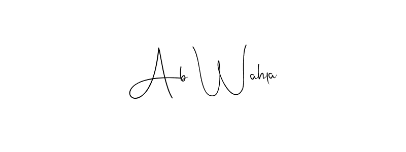 The best way (Andilay-7BmLP) to make a short signature is to pick only two or three words in your name. The name Ab Wahla include a total of six letters. For converting this name. Ab Wahla signature style 4 images and pictures png