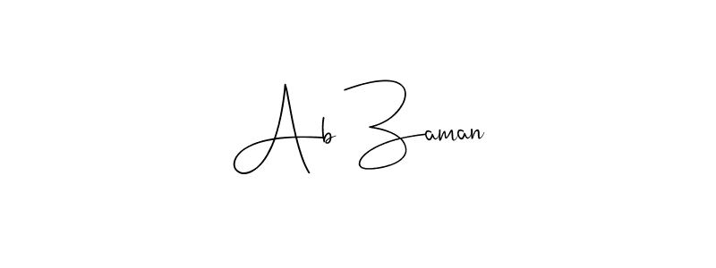 Design your own signature with our free online signature maker. With this signature software, you can create a handwritten (Andilay-7BmLP) signature for name Ab Zaman. Ab Zaman signature style 4 images and pictures png