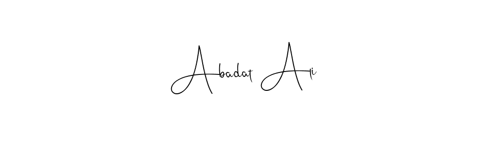 The best way (Andilay-7BmLP) to make a short signature is to pick only two or three words in your name. The name Abadat Ali include a total of six letters. For converting this name. Abadat Ali signature style 4 images and pictures png