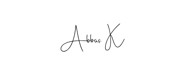 Make a beautiful signature design for name Abbas K. With this signature (Andilay-7BmLP) style, you can create a handwritten signature for free. Abbas K signature style 4 images and pictures png