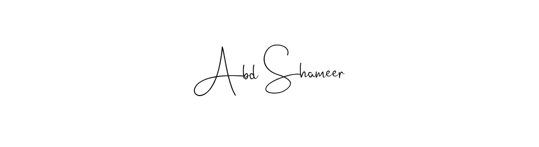 How to make Abd Shameer name signature. Use Andilay-7BmLP style for creating short signs online. This is the latest handwritten sign. Abd Shameer signature style 4 images and pictures png