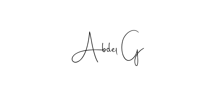 Create a beautiful signature design for name Abdel G. With this signature (Andilay-7BmLP) fonts, you can make a handwritten signature for free. Abdel G signature style 4 images and pictures png