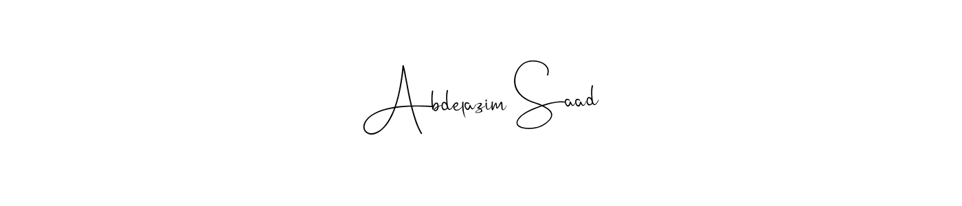 How to make Abdelazim Saad name signature. Use Andilay-7BmLP style for creating short signs online. This is the latest handwritten sign. Abdelazim Saad signature style 4 images and pictures png