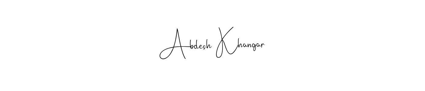 Andilay-7BmLP is a professional signature style that is perfect for those who want to add a touch of class to their signature. It is also a great choice for those who want to make their signature more unique. Get Abdesh Khangar name to fancy signature for free. Abdesh Khangar signature style 4 images and pictures png