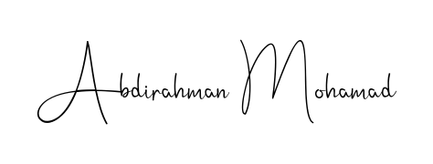 Explore multiple handwriting variations for Abdirahman Mohamad including this stunning Andilay-7BmLP design. Free to use across all platforms. Abdirahman Mohamad signature style 4 images and pictures png