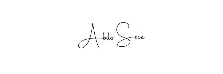 How to make Abdo Seck name signature. Use Andilay-7BmLP style for creating short signs online. This is the latest handwritten sign. Abdo Seck signature style 4 images and pictures png