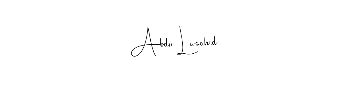 Andilay-7BmLP is a professional signature style that is perfect for those who want to add a touch of class to their signature. It is also a great choice for those who want to make their signature more unique. Get Abdu Lwaahid name to fancy signature for free. Abdu Lwaahid signature style 4 images and pictures png