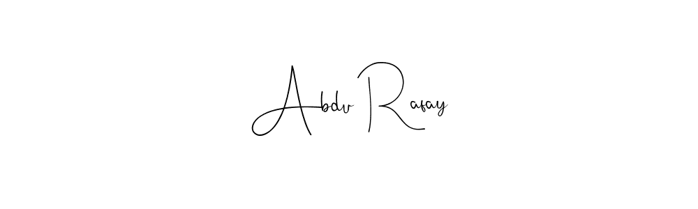 How to make Abdu Rafay name signature. Use Andilay-7BmLP style for creating short signs online. This is the latest handwritten sign. Abdu Rafay signature style 4 images and pictures png