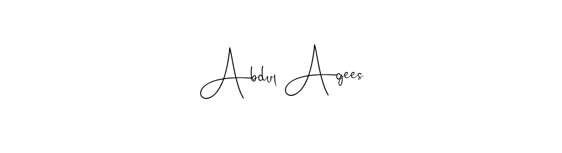 How to make Abdul Agees name signature. Use Andilay-7BmLP style for creating short signs online. This is the latest handwritten sign. Abdul Agees signature style 4 images and pictures png