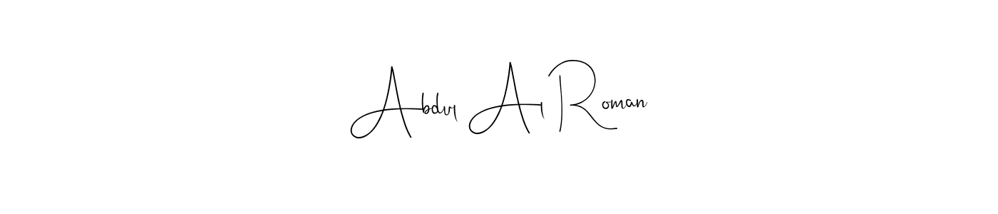 Create a beautiful signature design for name Abdul Al Roman. With this signature (Andilay-7BmLP) fonts, you can make a handwritten signature for free. Abdul Al Roman signature style 4 images and pictures png