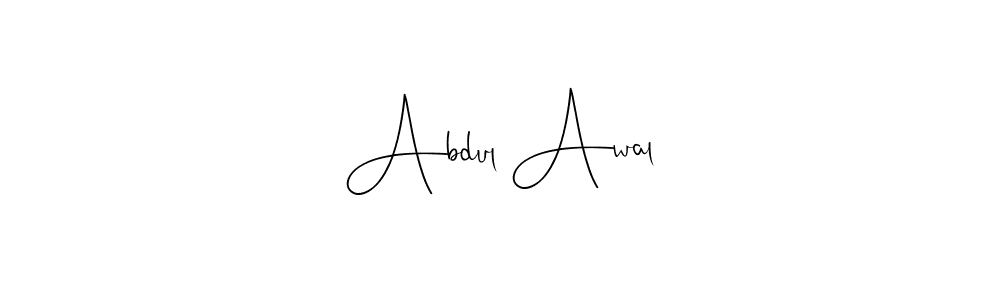 Make a beautiful signature design for name Abdul Awal. With this signature (Andilay-7BmLP) style, you can create a handwritten signature for free. Abdul Awal signature style 4 images and pictures png
