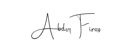 How to make Abdul Firoz name signature. Use Andilay-7BmLP style for creating short signs online. This is the latest handwritten sign. Abdul Firoz signature style 4 images and pictures png