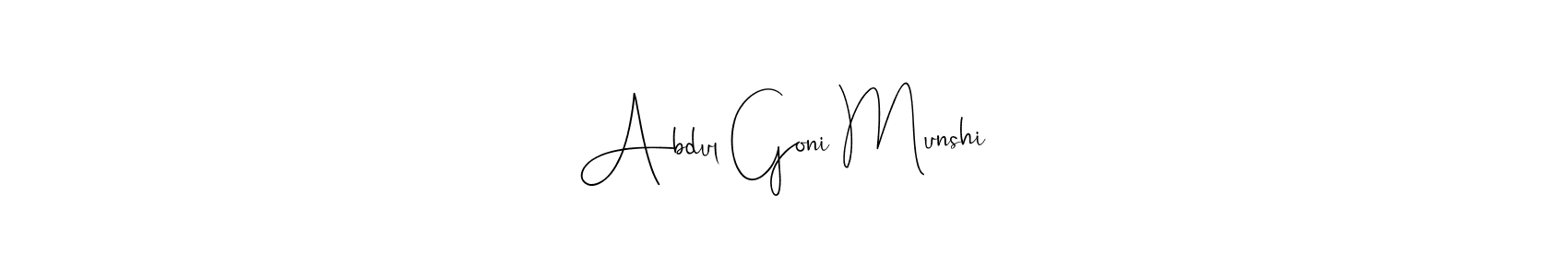 Also You can easily find your signature by using the search form. We will create Abdul Goni Munshi name handwritten signature images for you free of cost using Andilay-7BmLP sign style. Abdul Goni Munshi signature style 4 images and pictures png