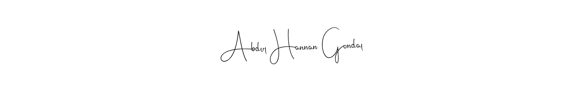 Use a signature maker to create a handwritten signature online. With this signature software, you can design (Andilay-7BmLP) your own signature for name Abdul Hannan Gondal. Abdul Hannan Gondal signature style 4 images and pictures png