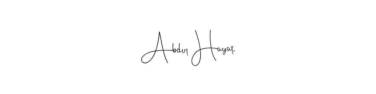 How to make Abdul Hayat. name signature. Use Andilay-7BmLP style for creating short signs online. This is the latest handwritten sign. Abdul Hayat. signature style 4 images and pictures png