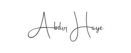 A stylish, flowing autograph style designed for name Abdul Haye using Andilay-7BmLP typography. Perfect for digital creative projects. Abdul Haye signature style 4 images and pictures png