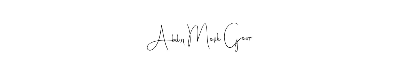 Use a signature maker to create a handwritten signature online. With this signature software, you can design (Andilay-7BmLP) your own signature for name Abdul Malik Gaur. Abdul Malik Gaur signature style 4 images and pictures png