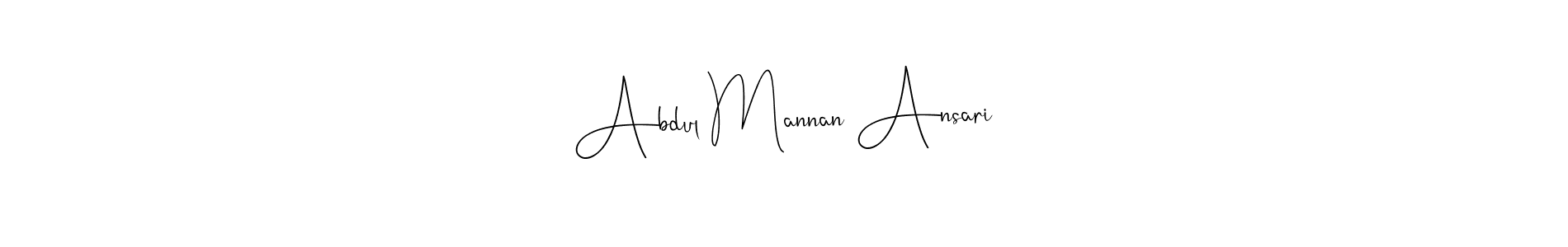 Create a beautiful signature design for name Abdul Mannan Ansari. With this signature (Andilay-7BmLP) fonts, you can make a handwritten signature for free. Abdul Mannan Ansari signature style 4 images and pictures png