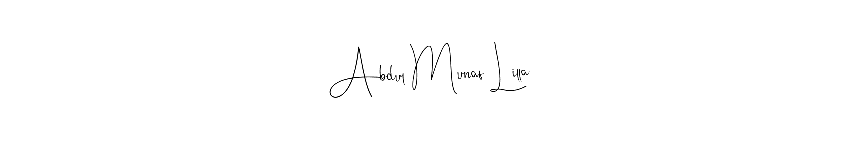 Abdul Munaf Lilla stylish signature style. Best Handwritten Sign (Andilay-7BmLP) for my name. Handwritten Signature Collection Ideas for my name Abdul Munaf Lilla. Abdul Munaf Lilla signature style 4 images and pictures png