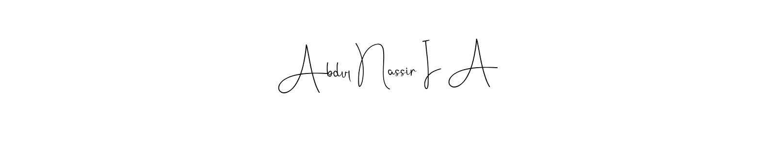 This is the best signature style for the Abdul Nassir I A name. Also you like these signature font (Andilay-7BmLP). Mix name signature. Abdul Nassir I A signature style 4 images and pictures png