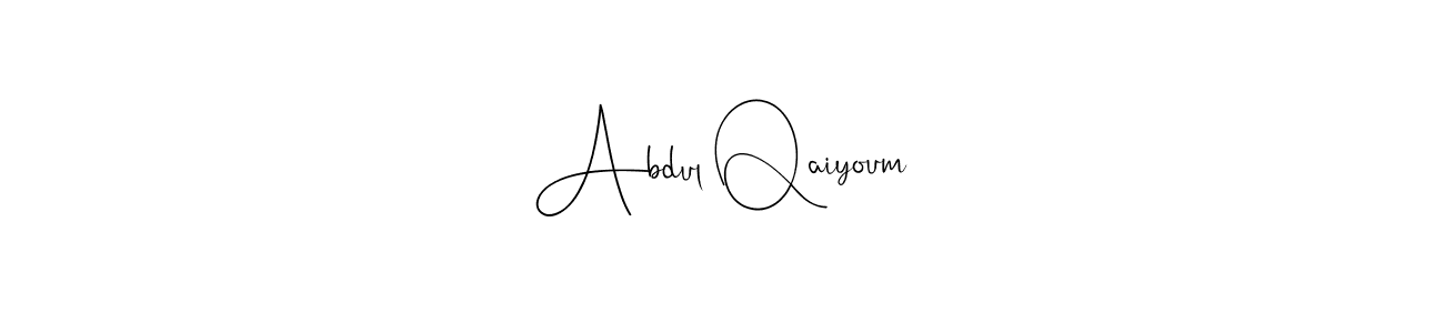 if you are searching for the best signature style for your name Abdul Qaiyoum. so please give up your signature search. here we have designed multiple signature styles  using Andilay-7BmLP. Abdul Qaiyoum signature style 4 images and pictures png