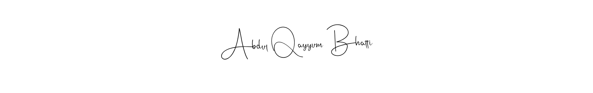 if you are searching for the best signature style for your name Abdul Qayyum Bhatti. so please give up your signature search. here we have designed multiple signature styles  using Andilay-7BmLP. Abdul Qayyum Bhatti signature style 4 images and pictures png