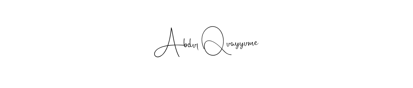 Also we have Abdul Quayyume name is the best signature style. Create professional handwritten signature collection using Andilay-7BmLP autograph style. Abdul Quayyume signature style 4 images and pictures png