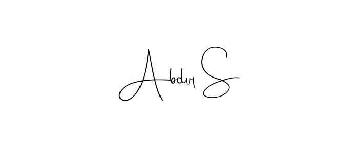 if you are searching for the best signature style for your name Abdul S. so please give up your signature search. here we have designed multiple signature styles  using Andilay-7BmLP. Abdul S signature style 4 images and pictures png
