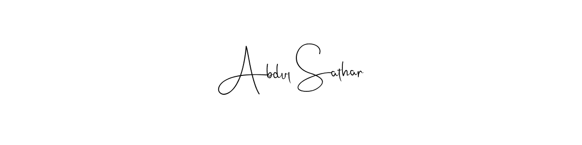 How to make Abdul Sathar name signature. Use Andilay-7BmLP style for creating short signs online. This is the latest handwritten sign. Abdul Sathar signature style 4 images and pictures png