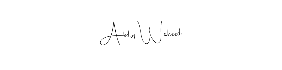 How to make Abdul Waheed name signature. Use Andilay-7BmLP style for creating short signs online. This is the latest handwritten sign. Abdul Waheed signature style 4 images and pictures png
