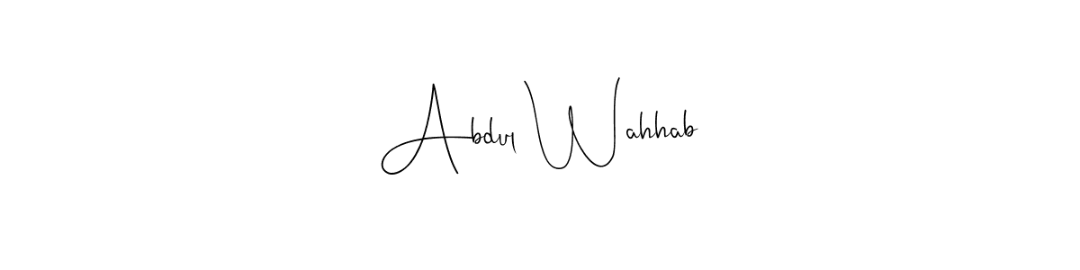 if you are searching for the best signature style for your name Abdul Wahhab. so please give up your signature search. here we have designed multiple signature styles  using Andilay-7BmLP. Abdul Wahhab signature style 4 images and pictures png